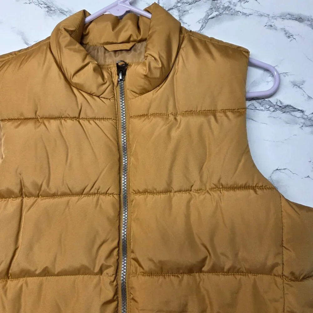 Gap Kids Extra Large Tan Full Zip Softshell Puff Quilted Fall Casual Vest